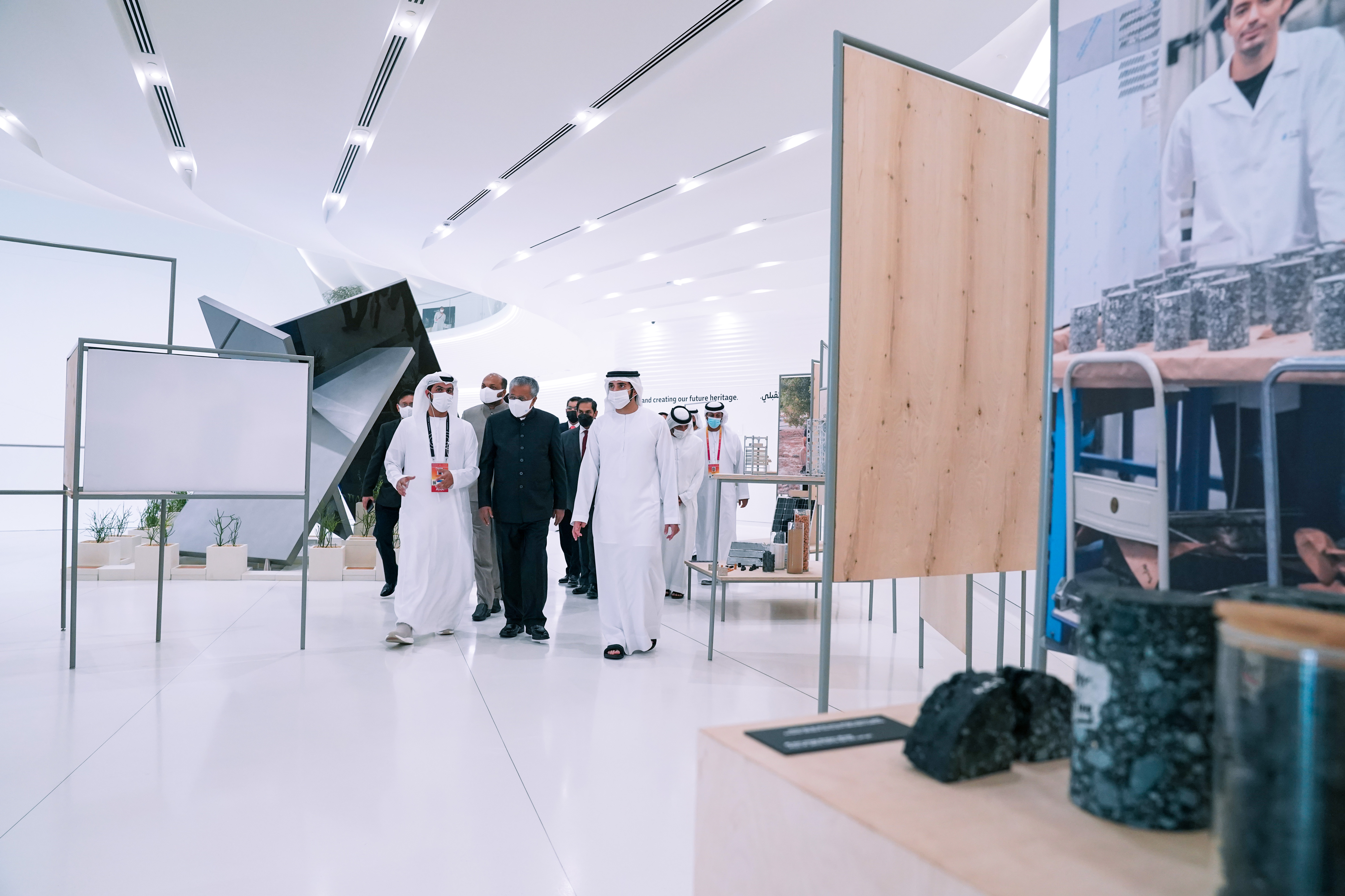 Hamdan bin Mohammed meets with the Chief Minister of Kerala at the UAE Pavilion at Expo 2020 Dubai