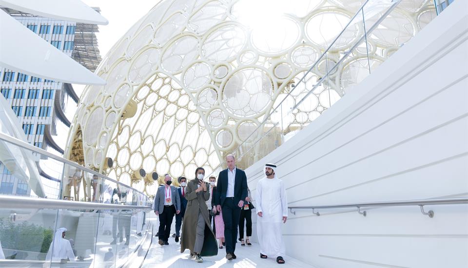 Hamdan bin Mohammed meets with Prince William at Expo 2020 Dubai