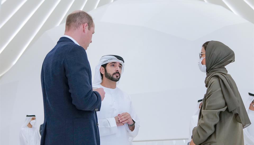 Hamdan bin Mohammed meets with Prince William at Expo 2020 Dubai