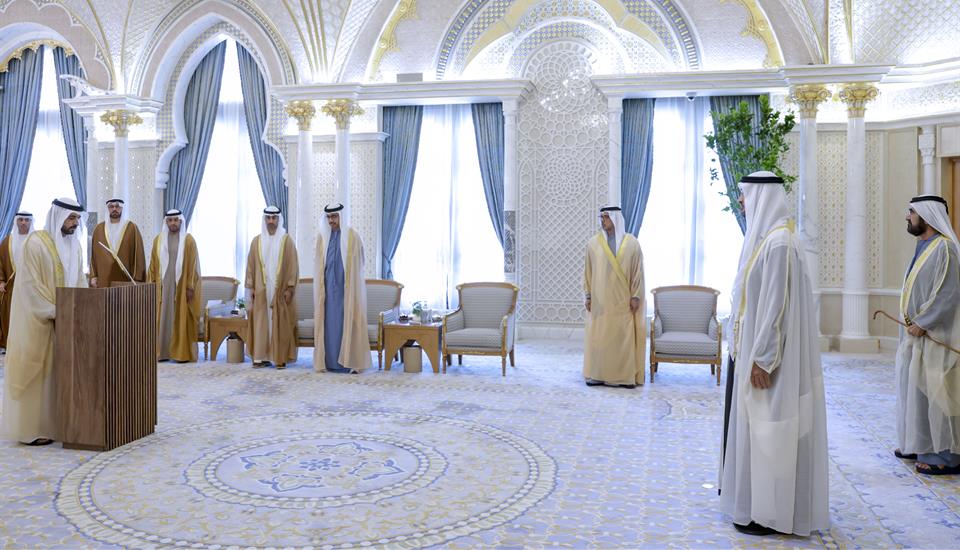 Hamdan bin Mohammed newly appointed ministers take oath before UAE President Mohammed bin Rashid