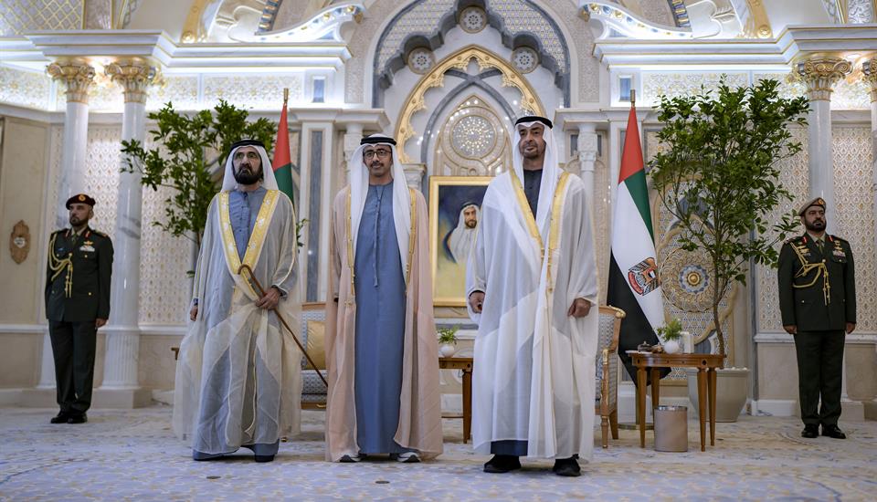 Hamdan bin Mohammed newly appointed ministers take oath before UAE President Mohammed bin Rashid