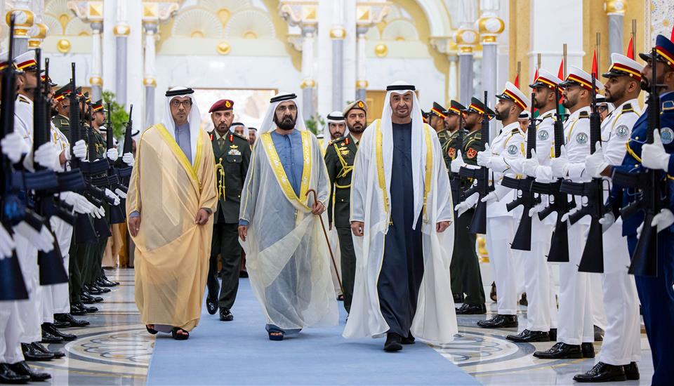 Hamdan bin Mohammed newly appointed ministers take oath before UAE President Mohammed bin Rashid