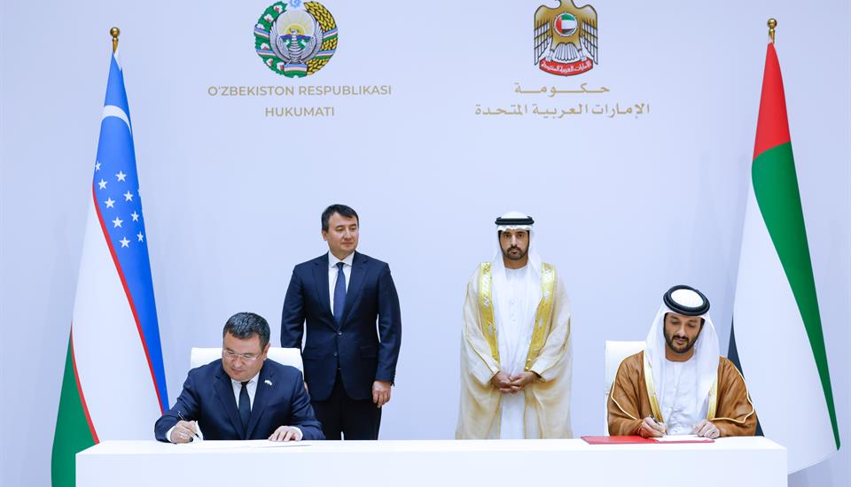 Hamdan bin Mohammed witnesses signing of series of agreements and MoUs in  Tashkent