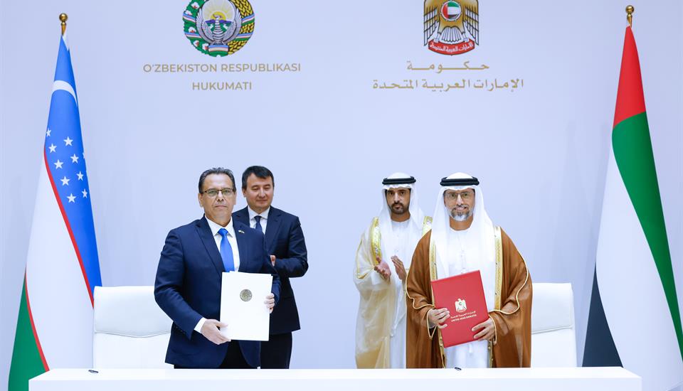 Hamdan bin Mohammed witnesses signing of series of agreements and MoUs in  Tashkent