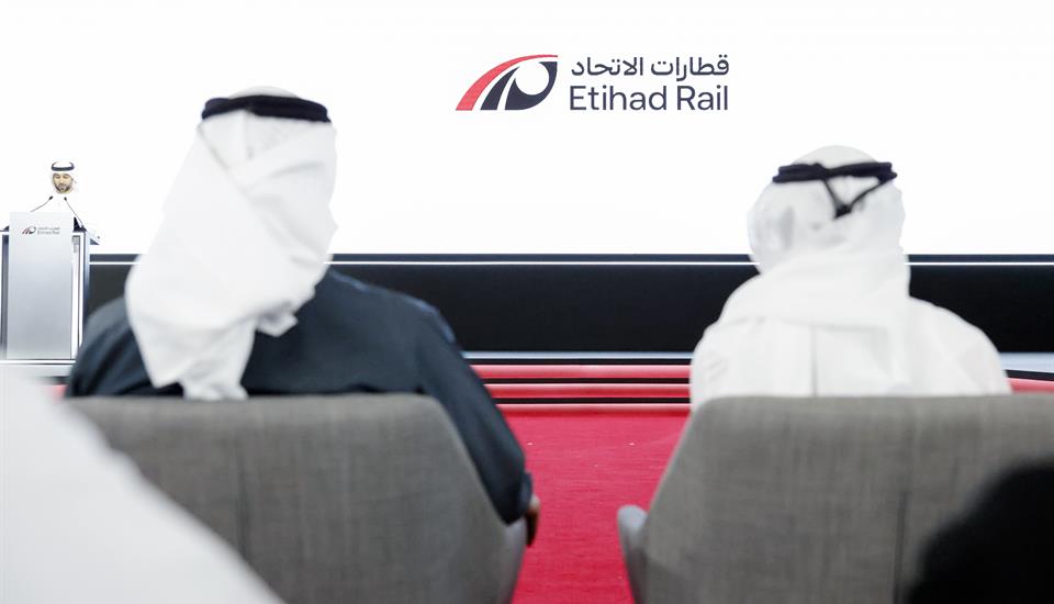 Khaled bin Mohamed bin Zayed and Hamdan bin Mohammed bin Rashid witness announcement of high-speed train project linking Abu Dhabi Dubai