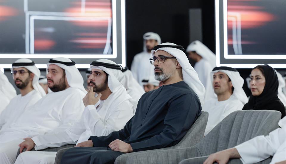 Khaled bin Mohamed bin Zayed and Hamdan bin Mohammed bin Rashid witness announcement of high-speed train project linking Abu Dhabi Dubai