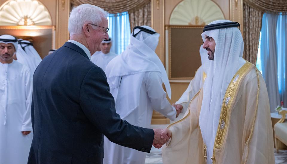 حمدان بن محمد يستقبل المهنئين بعيد الأضحى المبارك